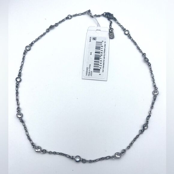 Lauren Ralph Lauren Silver Chain Necklace with cz - Picture 2 of 6